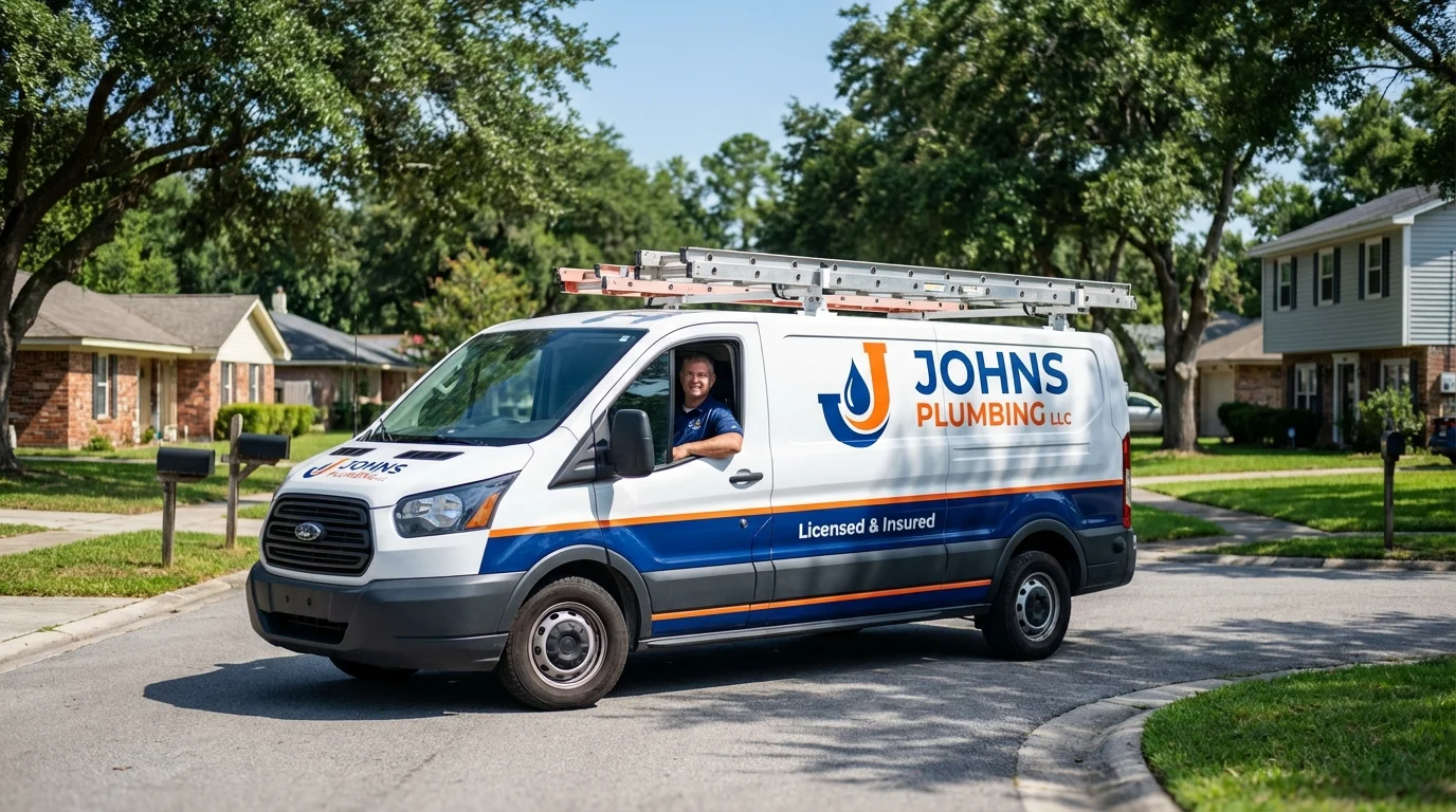 Johns Plumbing LLC service van in Lakeville, MN