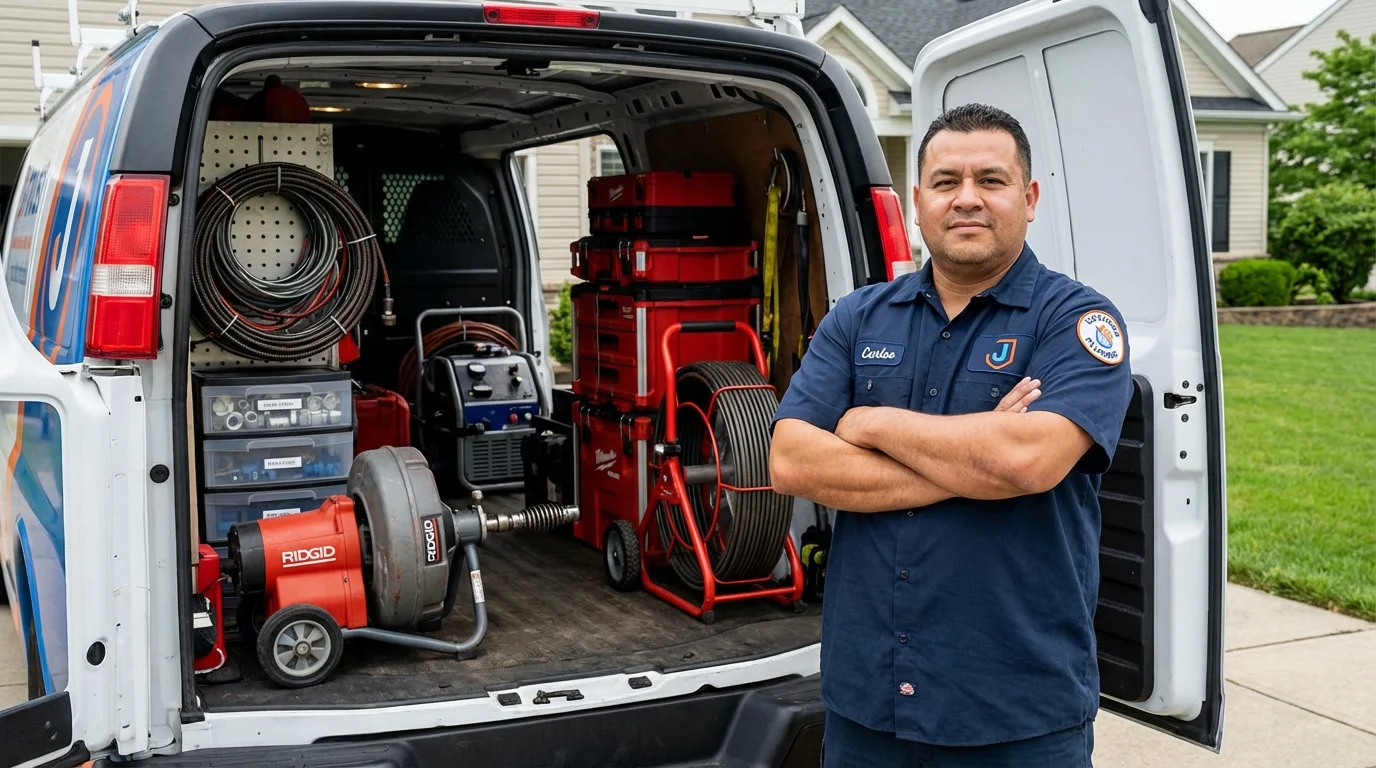 Professional drain cleaning equipment and Johns Plumbing LLC plumber in Lakeville