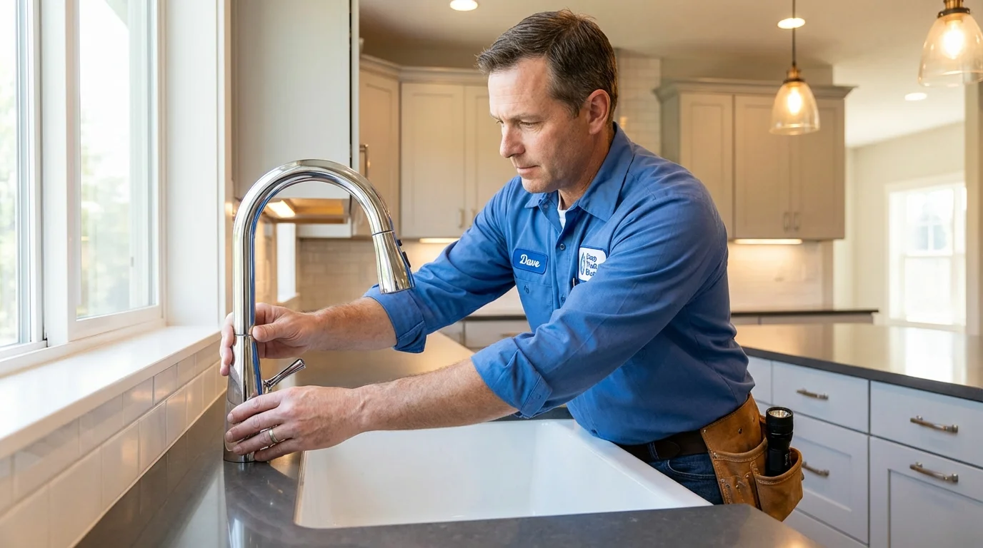Kitchen faucet installation by Johns Plumbing LLC in Lakeville