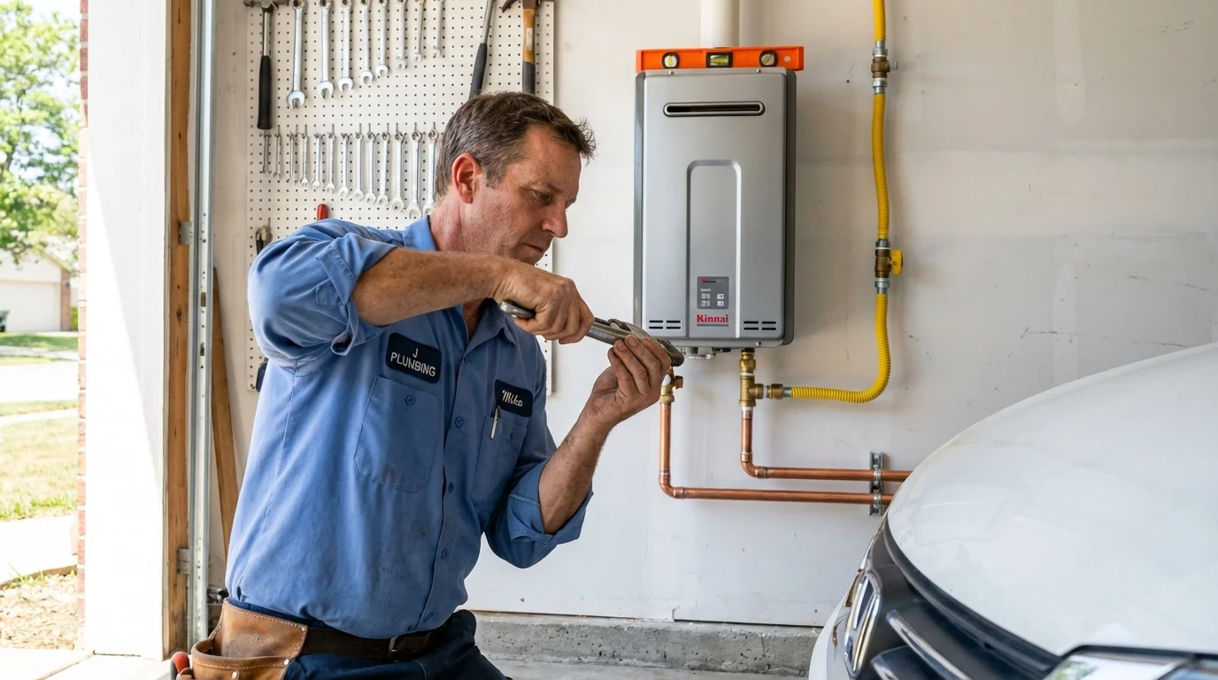 Tankless water heater installation by a Johns Plumbing LLC plumber in Lakeville